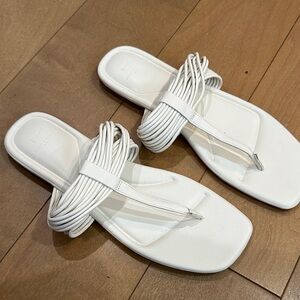 Marc Fisher Women's White Twist Sandals